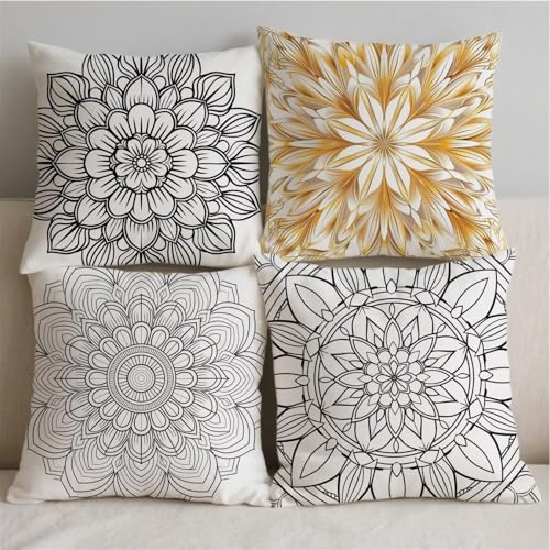 Housse de coussin 45x45cm lavable double face pour canapé et extérieur - 3