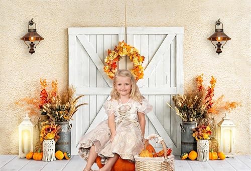 Miniatura 2 de Kate Telón de fondo de fotografía de Acción de Gracias de otoño de 7 x 5 pies para cosecha, calabazas, telón de fondo, puerta de granero, retr