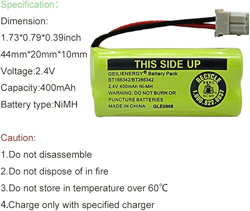 Miniatura 2 de Geilienergy batería BT183342 BT283342 BT166342 BT266342 BT162342 BT262342 para VTech CS6114 CS6419 CS6719 AT&T EL52300 CL80111 teléfono inalámbrico