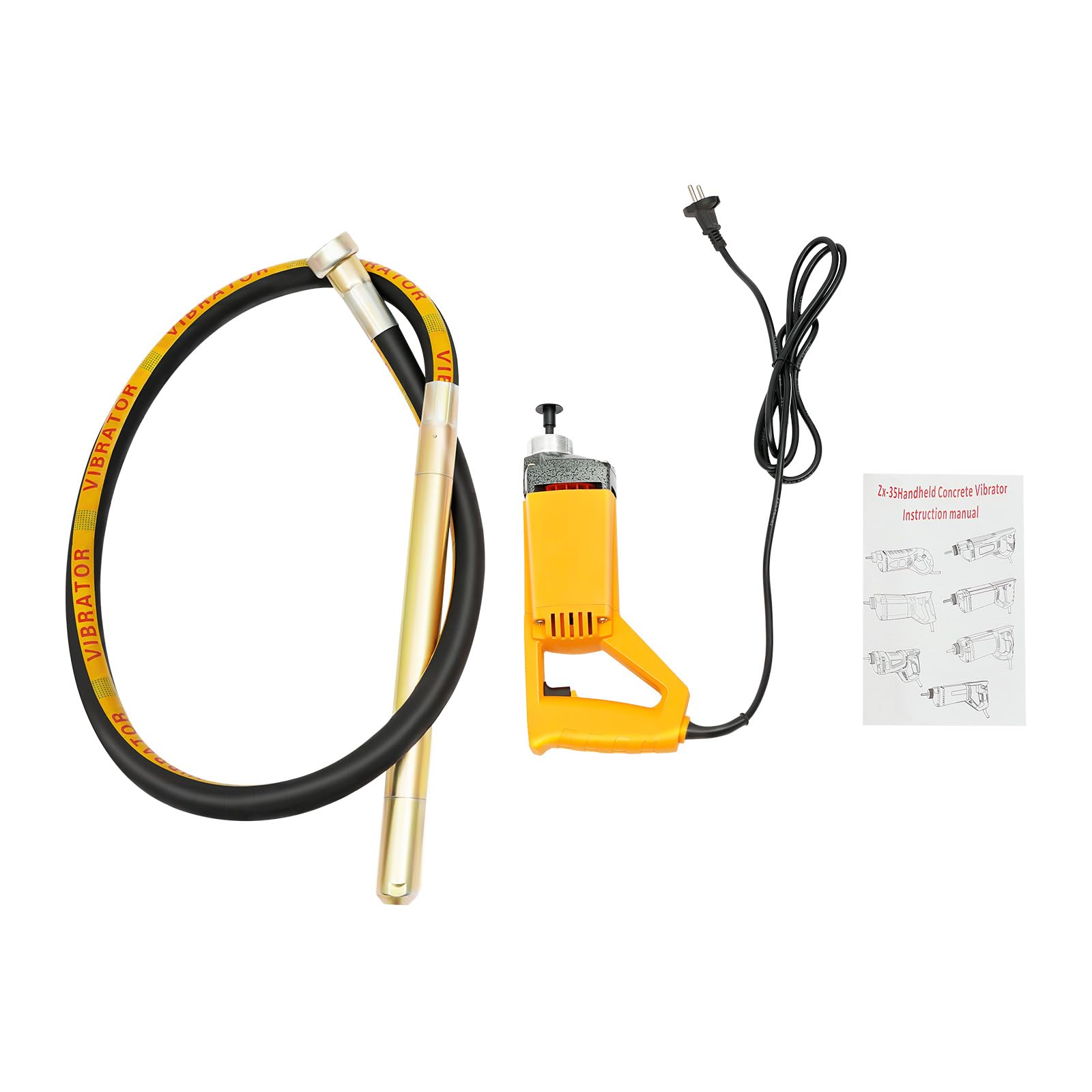 Vibratore Beton Betonniere Elettrico 1300W Ago Vibrante Per Beton 2M Vibratore Per Calcestruzzo 4300 giri/min Piastra Vibrante Vibrante Cemento Portatile, Eliminare Bolle D'Aria, Mescolare Il