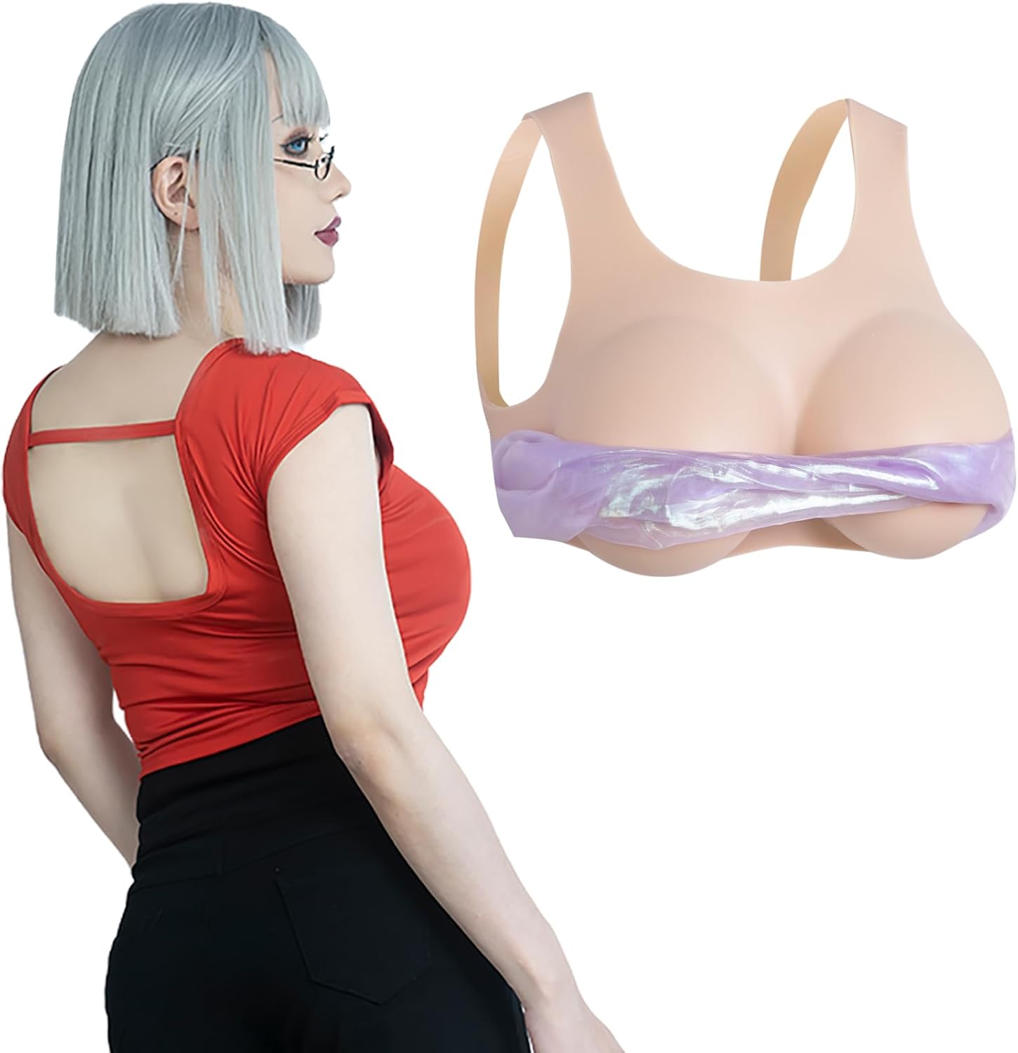 Silicone Breastplate Fake Boobs Backless Breast Forms For Crossdresser Drag Queen Breasts Enhancers Forms