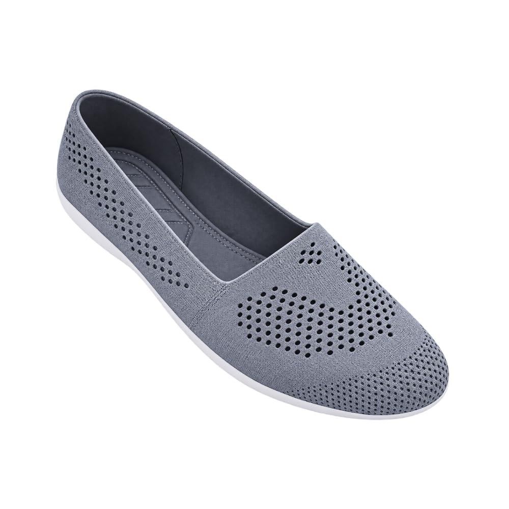RP LIITE Women's Casual Slip-On Shoes | Perforated Walking & Daily Wear Flats | Grey-picture-55