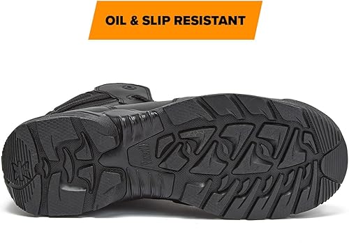 Miniatura 5 de MAGNUM Stealth Force - Botas tácticas negras impermeables de 8 pulgadas con cremallera lateral de cuero botas militares de combate para hombre