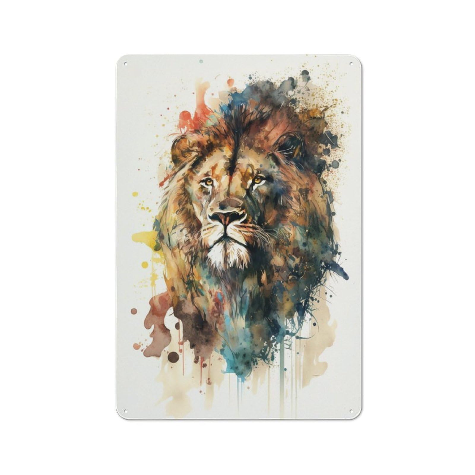 Junmoney Lion Metal Plaque 30X20cm With For Garage Wall, Vintage Decor, For Vintage Wall Decor Fans, For Metal Sign Collectors