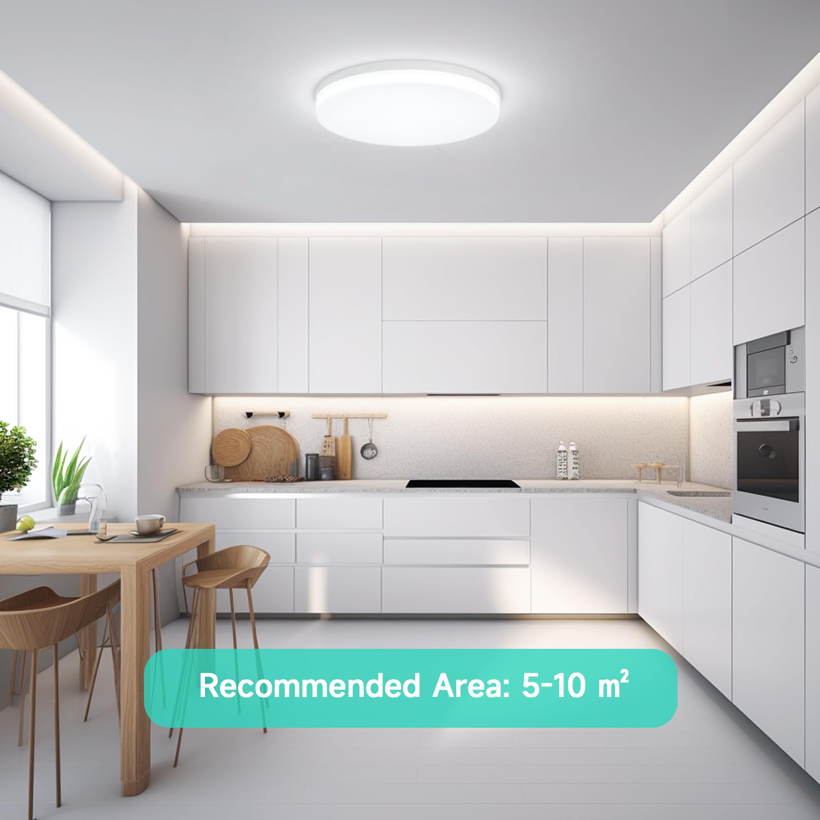 LED Deckenleuchte 48W Dimmbar mit Fernbedienung – Runde Deckenlampe Ø30cm, 3000K–6500K, IP44 Wasserfest, LED Deckenlicht für Badezimmer Küche Wohnzimmer Schlafzimmer