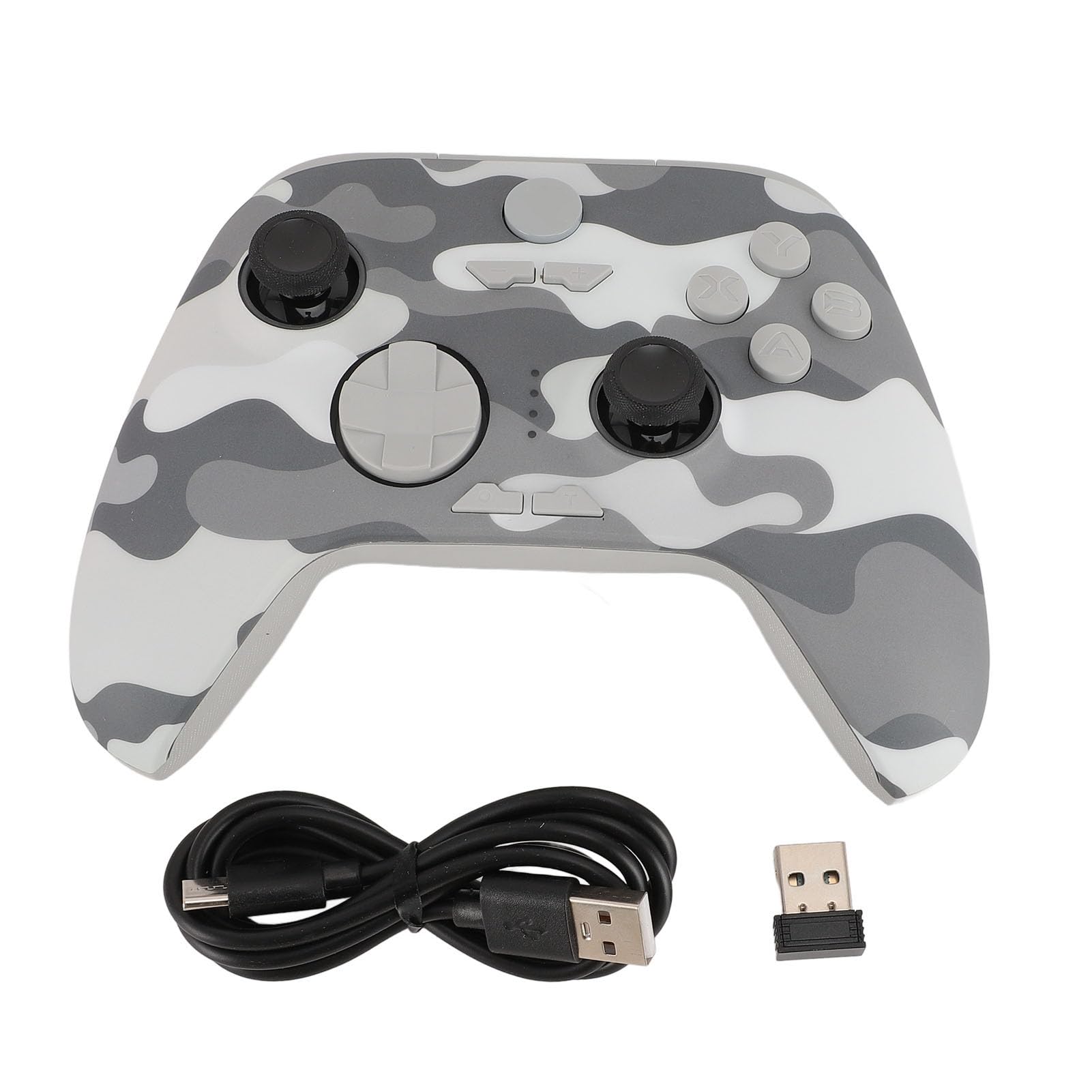 Cuifati Controller da Gioco Dual Hall Triggers, Gamepad RGB Giroscopico a 6 Assi per PC, Steam Deck, IOS, 10/11 - Ergonomico Antiscivolo, Batteria da 1000 MAh, 22 Ore di Riproduzione (grigio