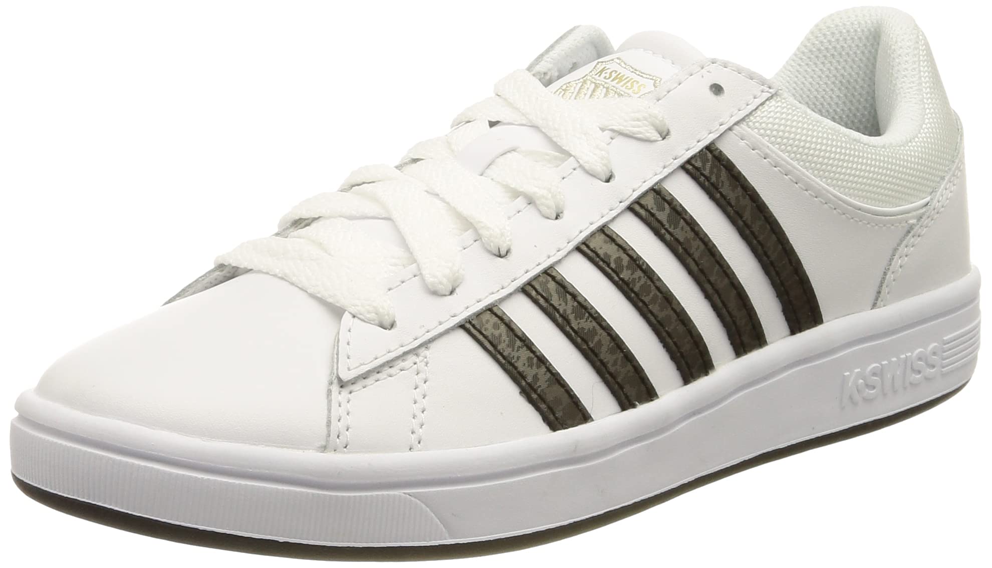 K-Swiss Women's Court Winston Sneaker, White Black Panther, 5.5 UK