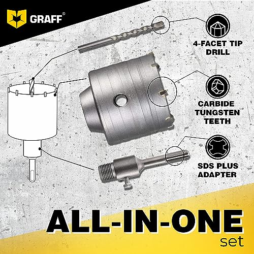 GRAFF Drill Core Bit 82mm, Hammer Hole Saw for Concrete Masonry, Cement, Silicate Brick - Image 4