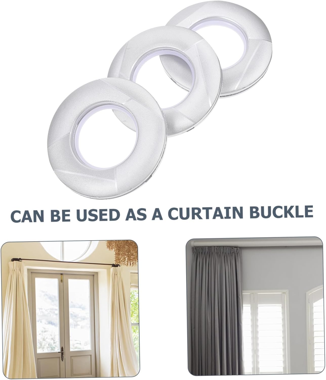 80 Pcs Self-Locking Curtain Rings Sturdy Plastic Grommet Clips for Curtains Noise-Reducing Design for Home and Office Use