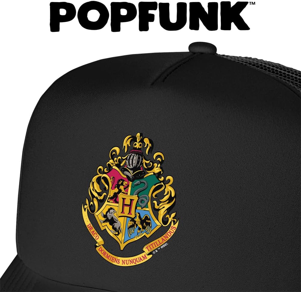 Popfunk Official Harry Potter HP Crest Foam Snapback Trucker Hat - Unisex for Men and Women