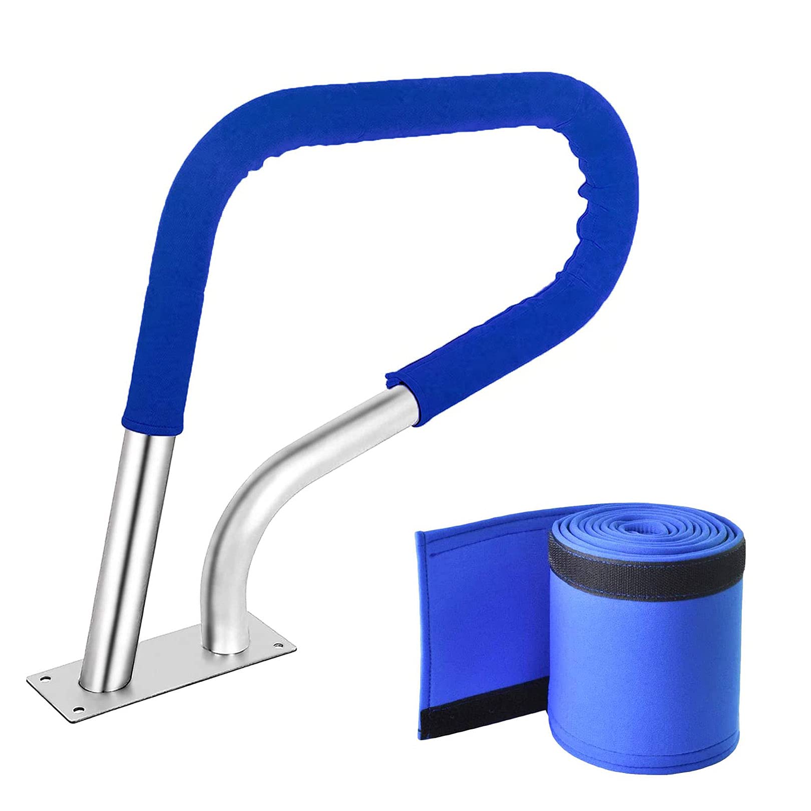 Rampe de sécurité pour piscine, rampe de piscine, rampe de piscine, rampe de piscine, 1 pièce, rampe d'appui facile à monter, rampe de sécurité pour piscines avec revêtement antidérapant bleu, facile