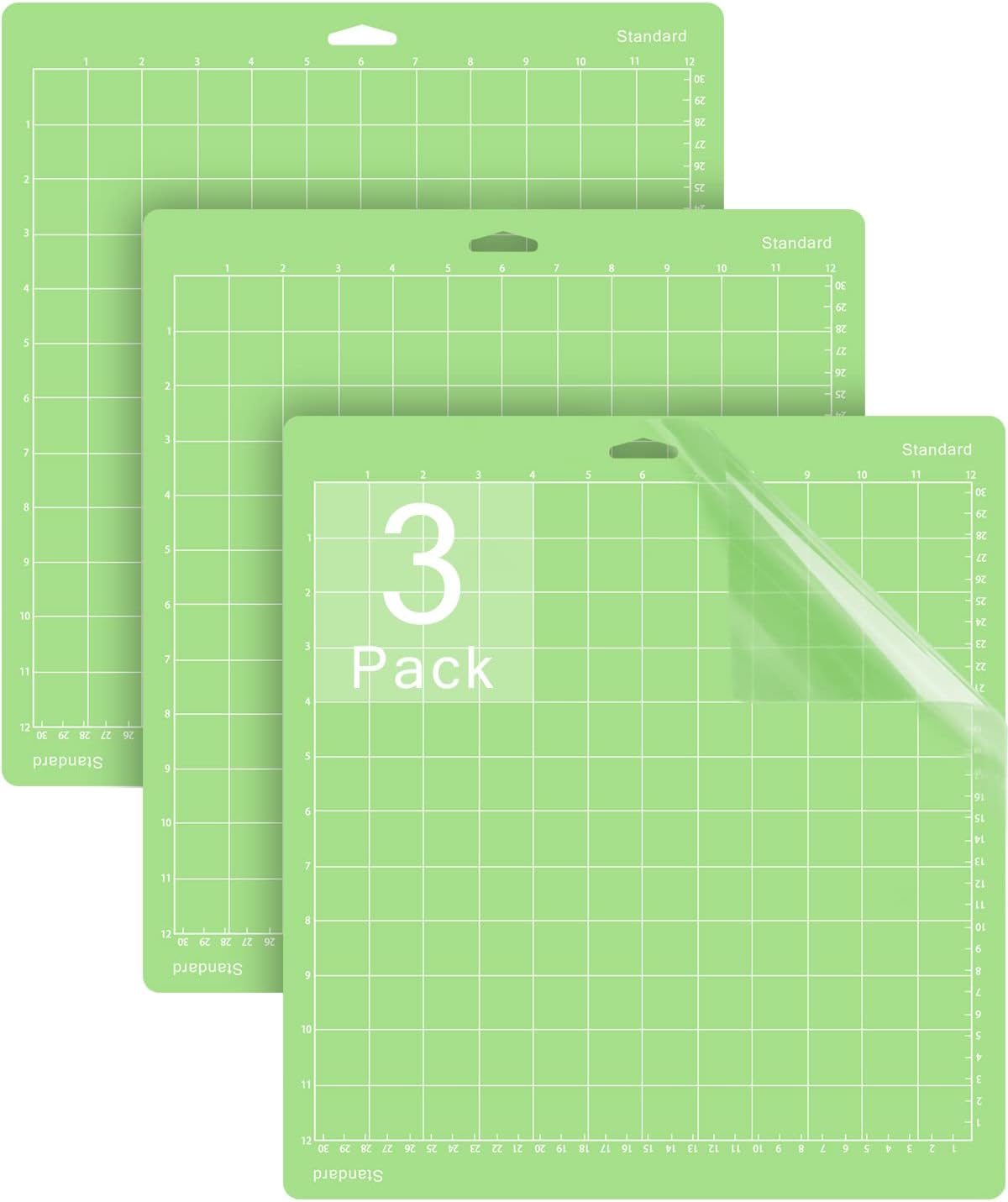 Gwybkq Standard Cutting Mat 12x12 in, 3 Pack Adhesive Sticky Green Mats