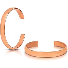 New Launch Copper Bracelets for Men & Women Pack of 2 | 100% Pure with Adjustable Fit For Health Benefits | Fits to Any Size Wrist Handforged by Expert Artisans | Made of High Gauge Copper