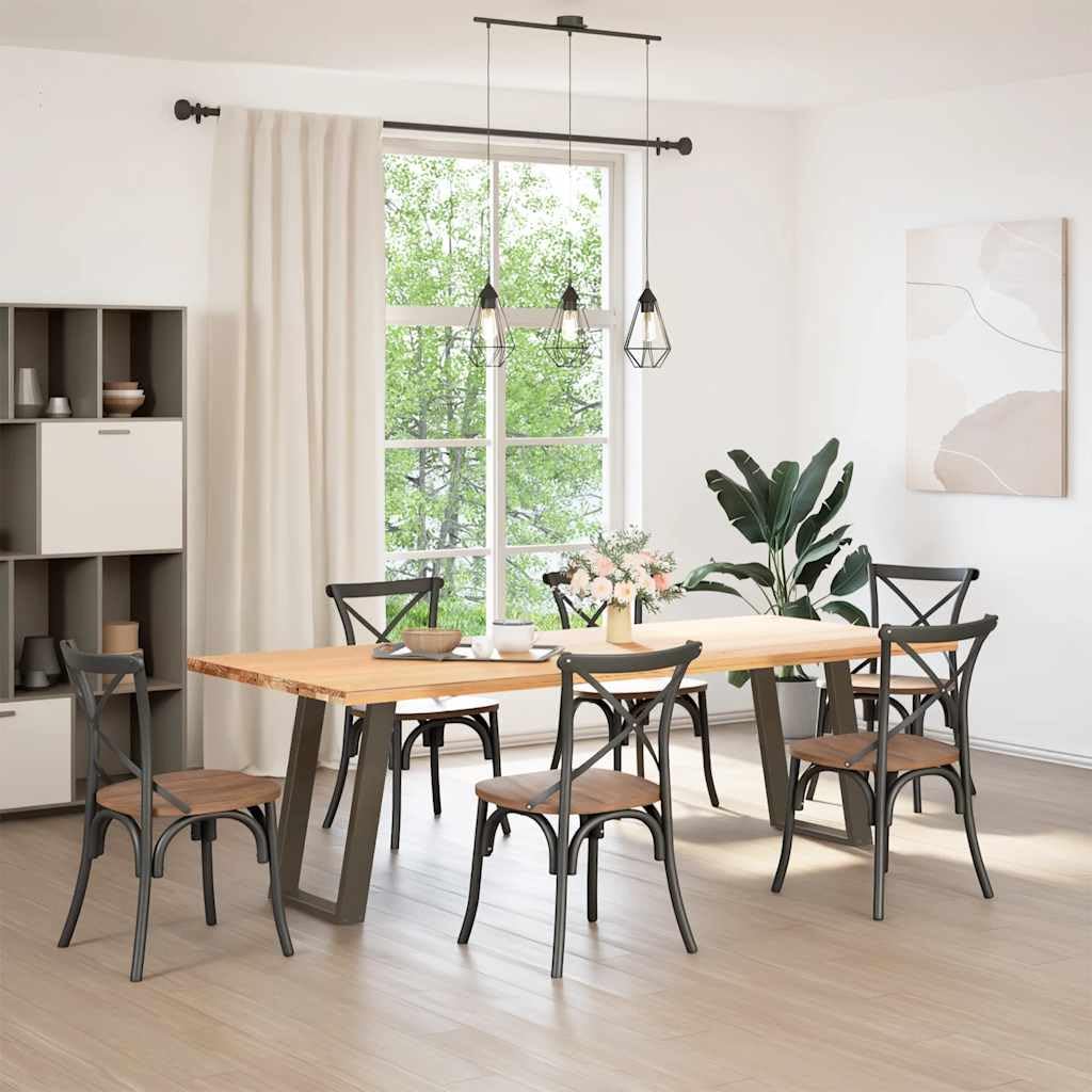 Gambe per Tavolo a Forma di U 2 Pezzi Acciaio Naturale 50x72-73 cm