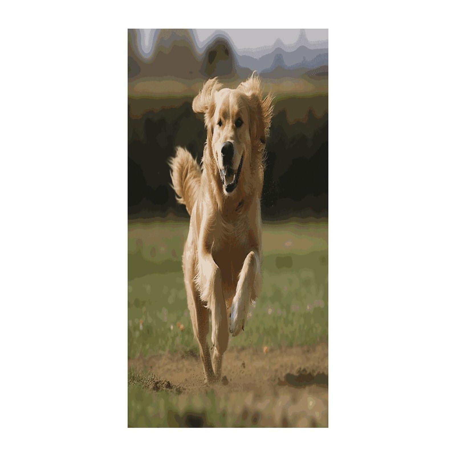 Fekiloot Style Golden Retriever Running Door Curtain Room Divider Curtains