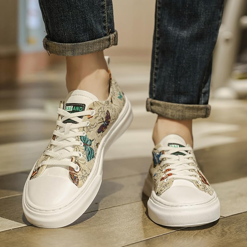 Men's Light Luxury Embroidered Fashion Versatile Casual Low-top Canvas Shoes/Sneakers. - Image 8