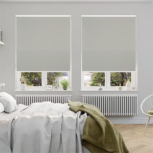 Miniatura 6 de CUCRAF Persianas enrollables 100 % opacas para el hogar, persianas enrollables con aislamiento térmico para puertas, dormitorio, oficina, bloqueo