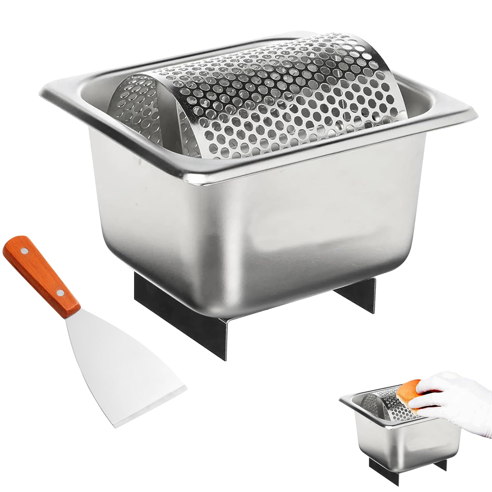 Rullo spalmaburro in acciaio inox con supporto, strumento rotante | Per spalmare il burro, dispenser a ruota efficiente e riutilizzabile per la cucina di casa