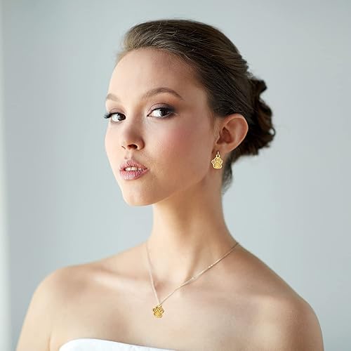 Miniatura 5 de Dremisi 90 dijes de pata de gato y perro, colgantes de huellas de animales, aleación de metal, dijes de estampado de pata de plata envejecida, dijes