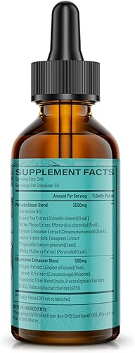 Miniatura 9 de Suplemento de berberina HCl de 3000 mg - Líquido liposomal de berberina HCl - Activador AMPK con cúrcuma, canela de Ceilán, 12 ingredientes