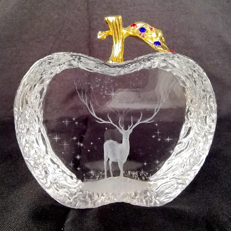 Crystal Ornament Glass Craft Figurines Elk Santa Statue Christmas Birthday Gift (Size : Elk)