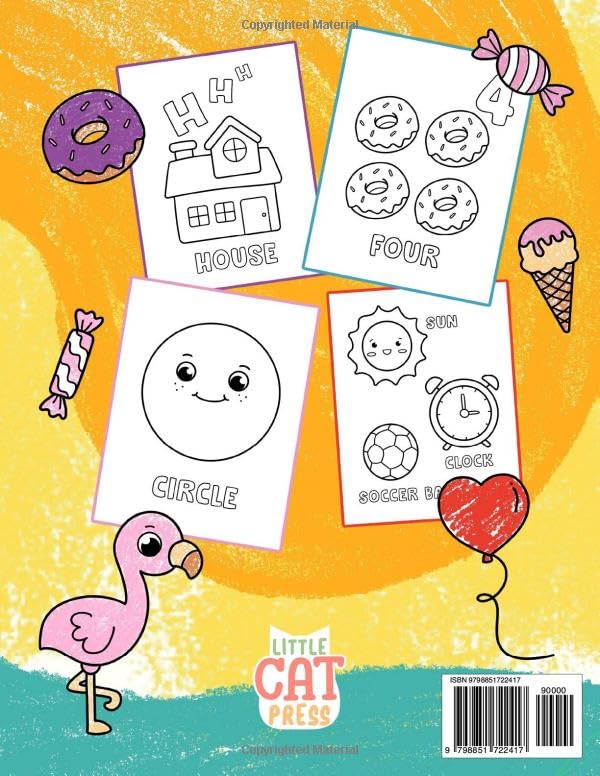 Miniatura 2 de Happy Letters, Numbers & Shapes Big Coloring Book with ABCs, 123s, Objects, Animals for Toddlers, Kids Ages 2-4, Preschool and Kindergarten