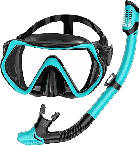 Miniatura 11 de Snorkeling Gear for Adults, Dry-Top Snorkel Set Scuba Diving mask, Snorkel Mask, Panoramic Anti-Leak Anti-Fog Tempered Glass Lens, Swimming Training