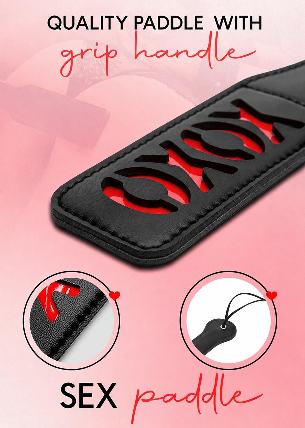 Sex Paddle Sex Spanking Crop Set XOXO Paddle Role Play Adult Whip Bondage BDSM Kit Riding Crop Adult Toys Black