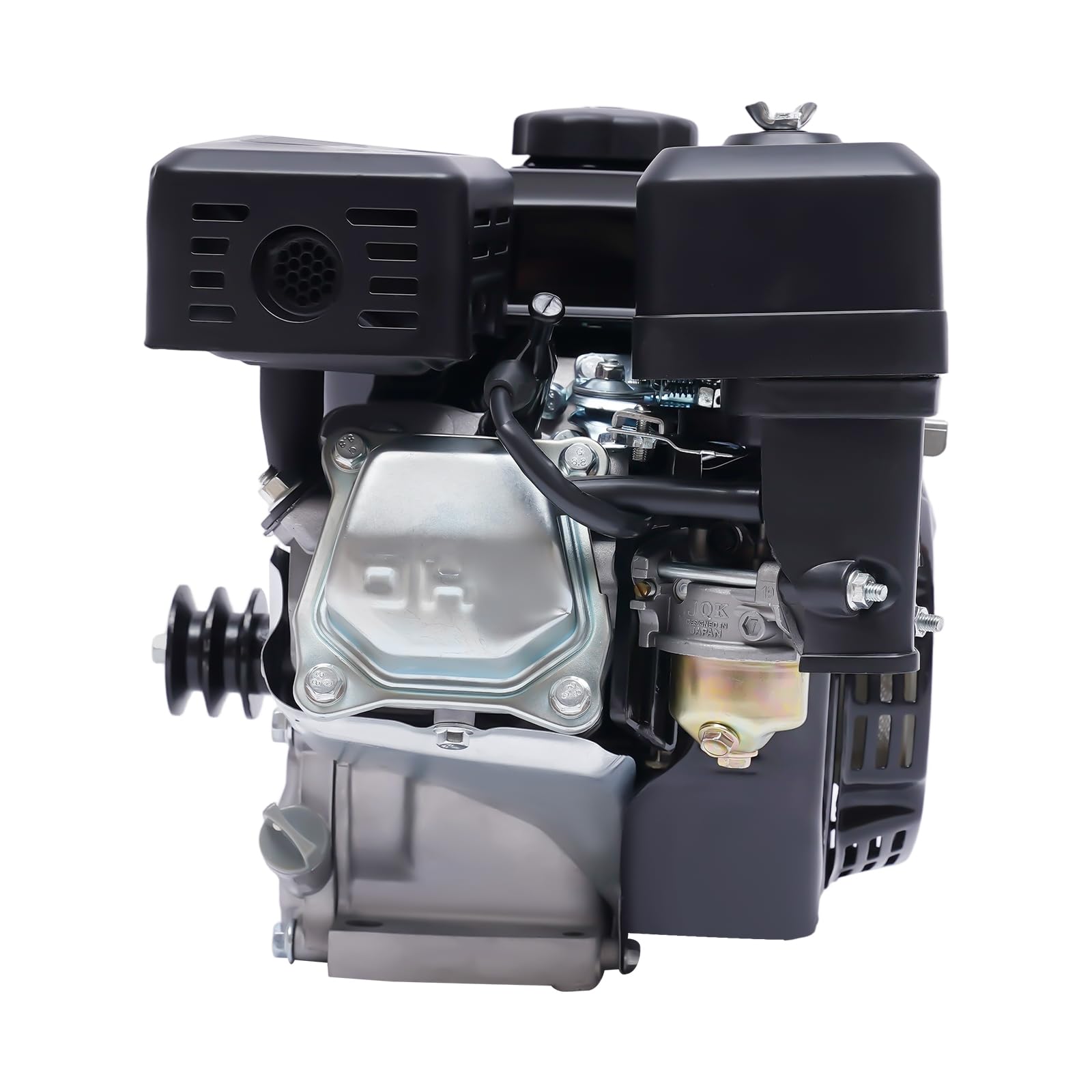 Motor de gasolina de 7,5 CV de 4 tiempos de 210 cc con arranque eléctrico o manual – Motor de 3600 rpm con sistema de alerta de aceite y silenciador para hidrolimpiadora, hormigonera, soplador de