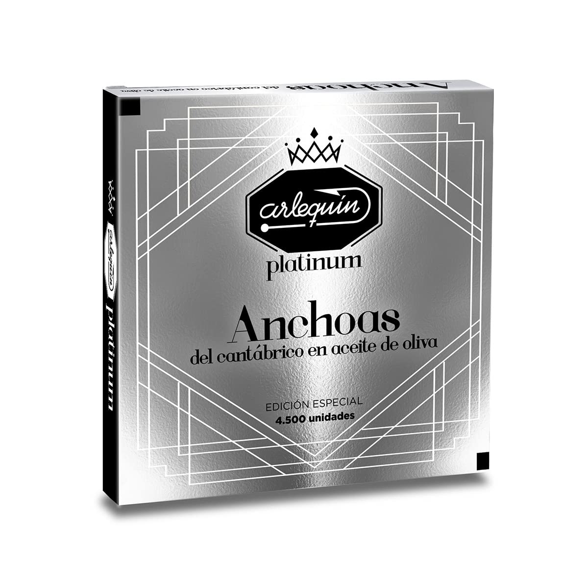 ARLEQUIN Serie Platinum Anchoa del Cantábrico, Elaborada a Mano en Santoña, en Aceite de Oliva (4 Latas (440 grs y 48 Filetes) — view 8