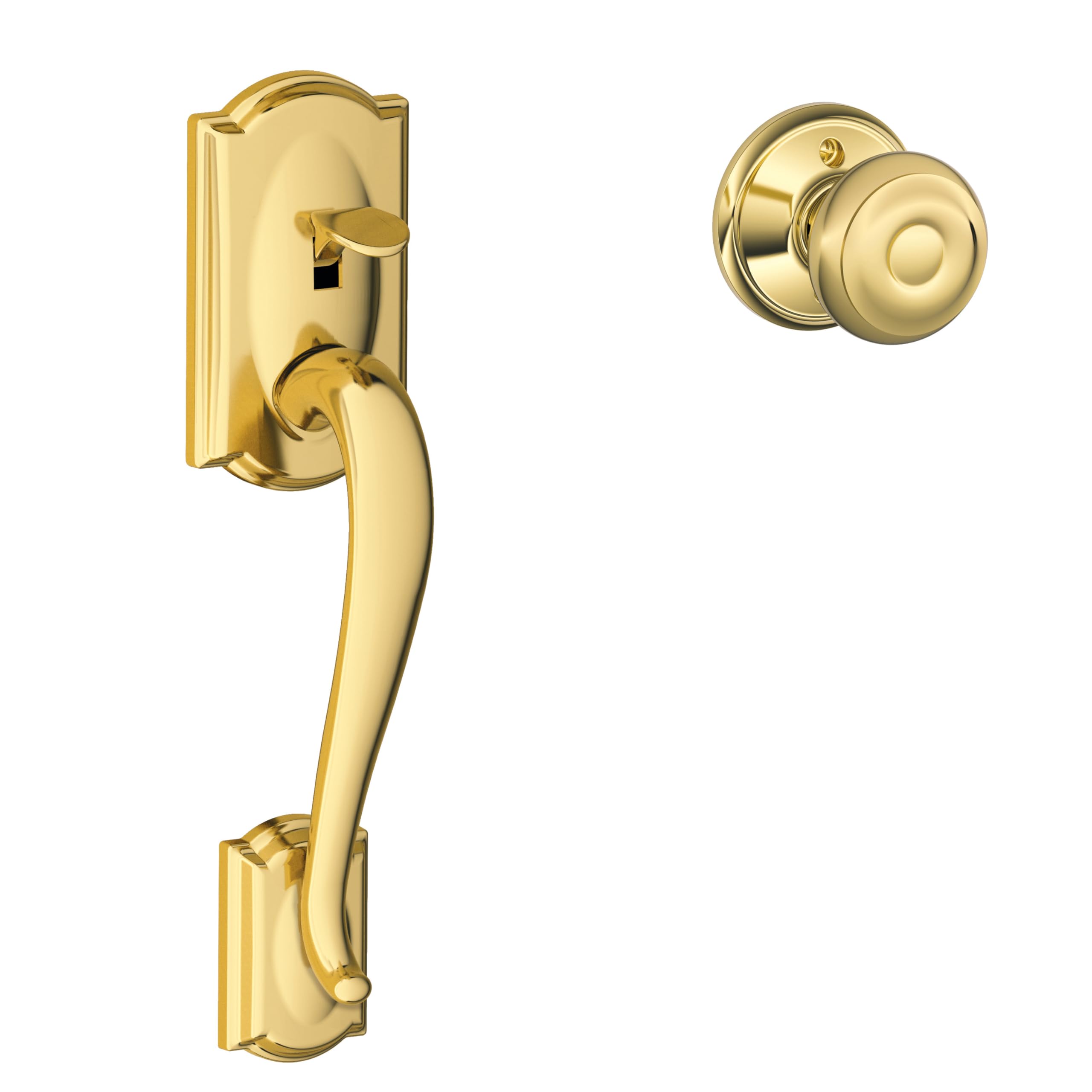 SCHLAGE Camelot FE285 CAM 505 GEO 605 Lock Company - Pomo interior georgiano (latón brillante)