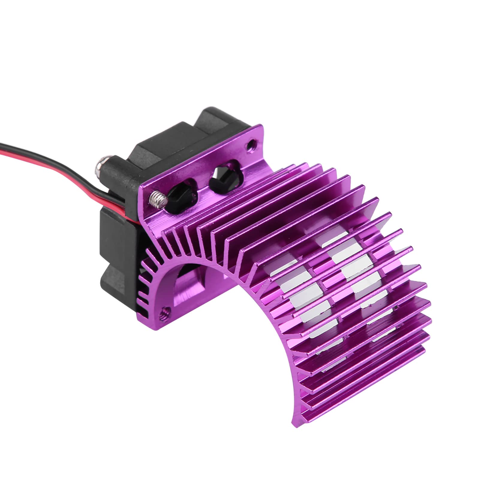4 Colors Heat Sink with Fan, Aluminum Alloy + Plastic Motor Heat Sink, for HSP/Redcat Scale Electric RC Car RC Car (Purple)