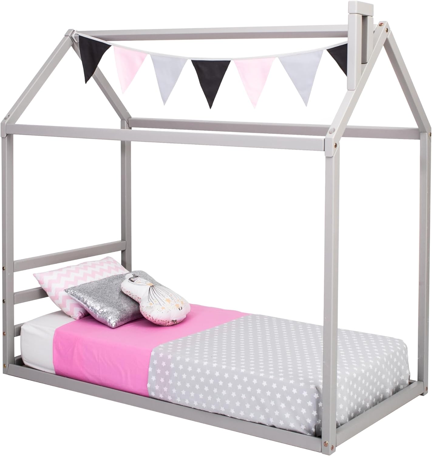 Children bed house, Montessori house bed, Montessori floor bed for kids, Toddler house bed, Kids canopy bed - US Twin size