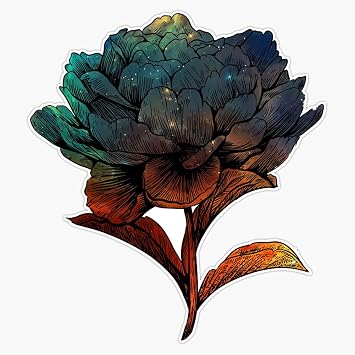 Cosmic Flower - Peony_02 Vinyl Waterproof Sticker Decal Car Laptop Wall Window Bumper Sticker 5"