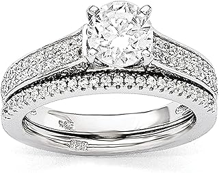 Anel de casamento de prata esterlina 925 135 pedra zircônia cúbica zircônia cúbica conjunto de 2 peças joias finas para mulheres presentes para ela, Prata esterlina 925, zircônia, Zircônia cúbica