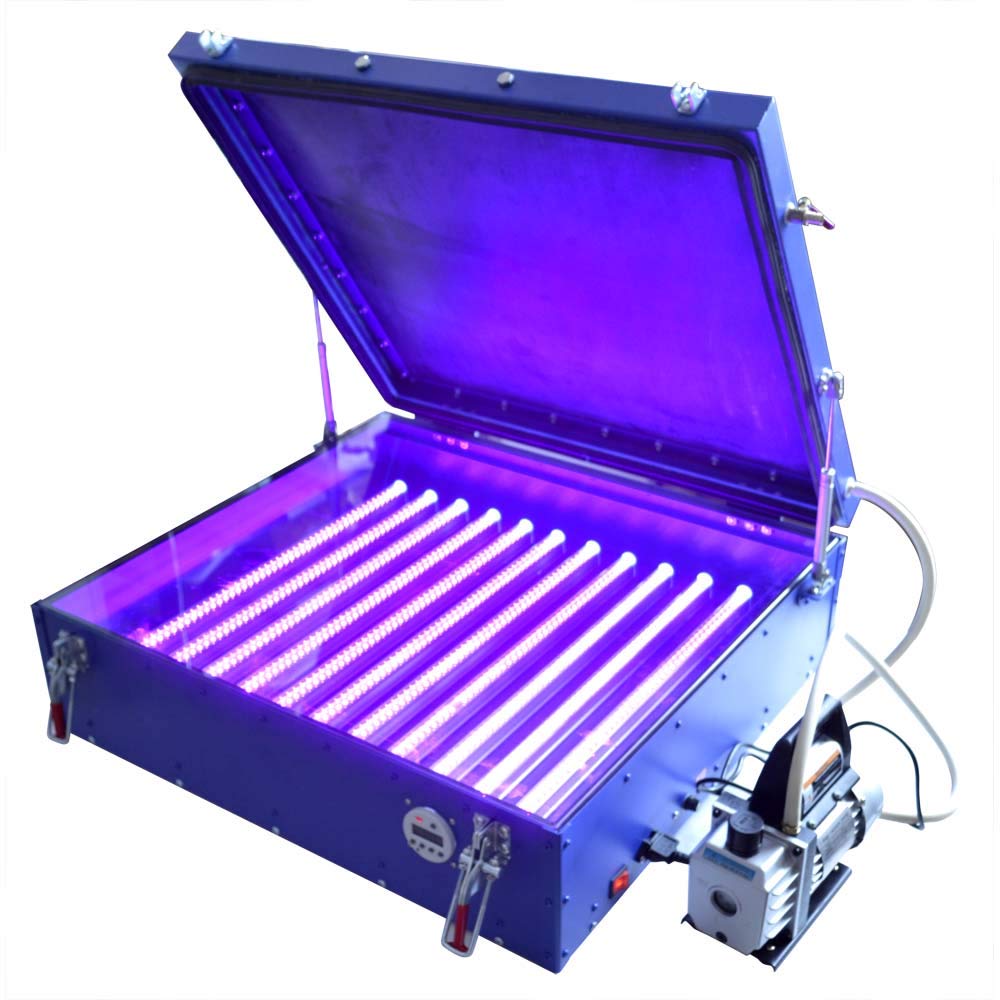 TECHTONGDA Vacuum UV Exposure Unit Screen Printing Plate Making with 12 LED Tubes for 22 x 24inch Frame Exposing Area 24 x 26inch