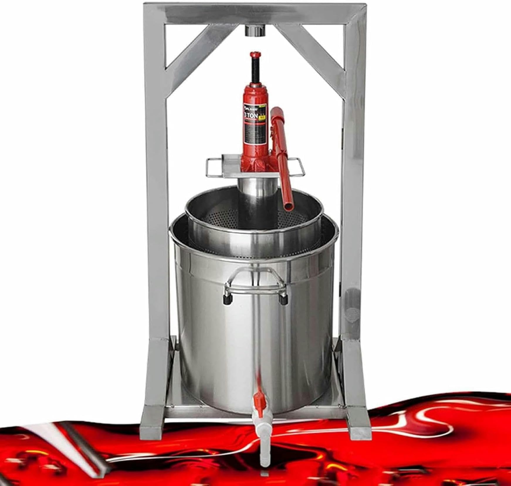 UWYTGF Stainless Steel Wine,Fruit Wine Press,Apple Cider Manual Press,Fruit Wine Berries,Easy to Clean and Environmentally Respectful