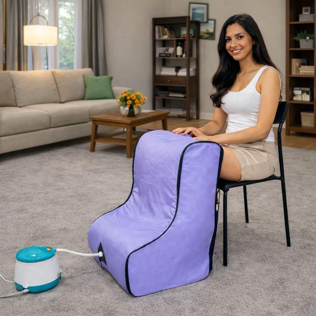 Kawachi AquaVeda Leg Spa Home Steam Therapy for Joint Pain Relief and Relaxation, Personal Leg Steam Therapy Violet-image-37