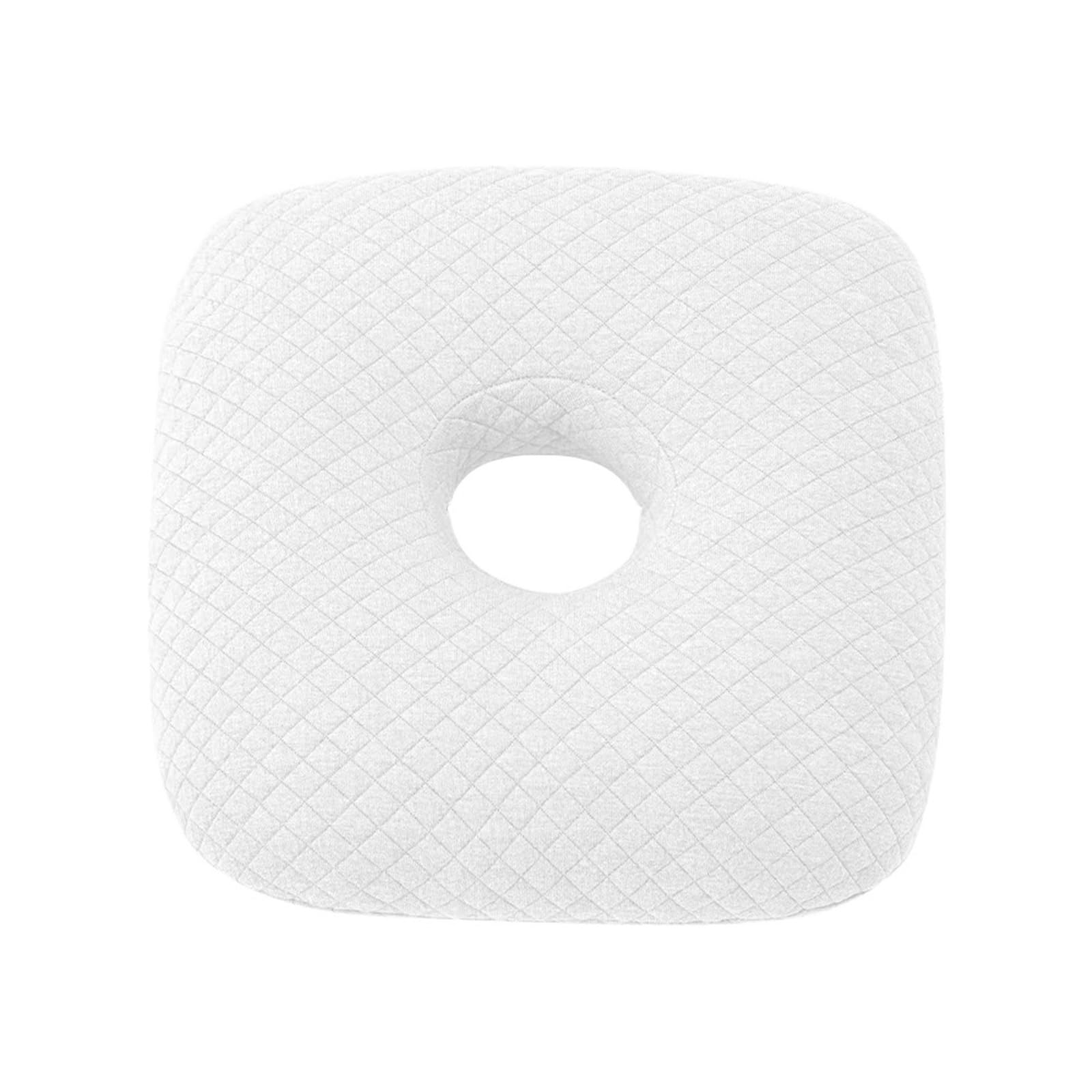 Piercing Pillow Soft Skin-Friendly Side-Sleeping Pillow, Multi-Purpose Ear Hole, to Relieve Pressure for Side Sleepers(WHITE)