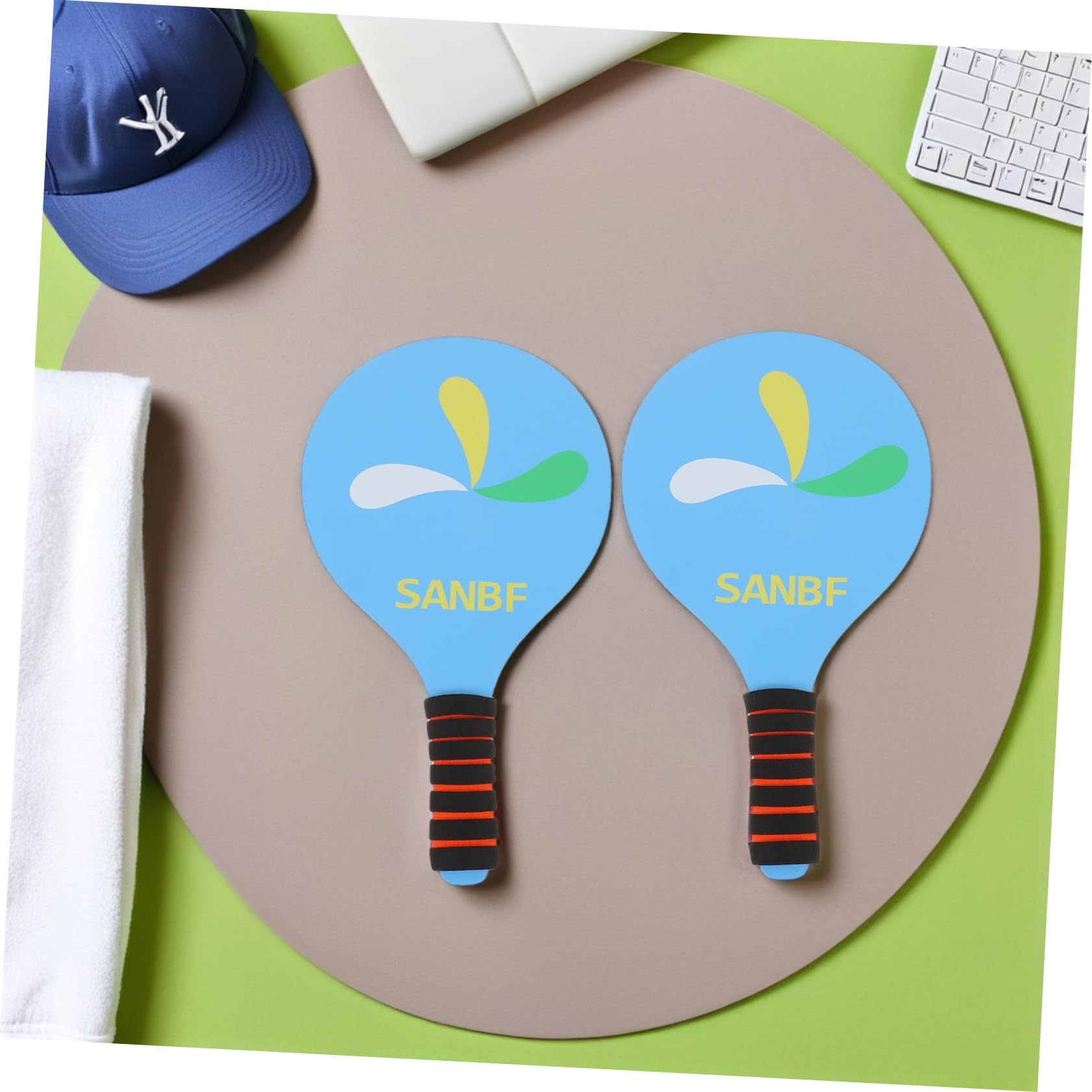 Toyvian Set Racchetta Paddle Badminton per Adulti, Completo in Legno | Palle e Volani Inclusi, Costruzione Ispessita, Uso Versatilel'aperto e Parco, Stile Moderno