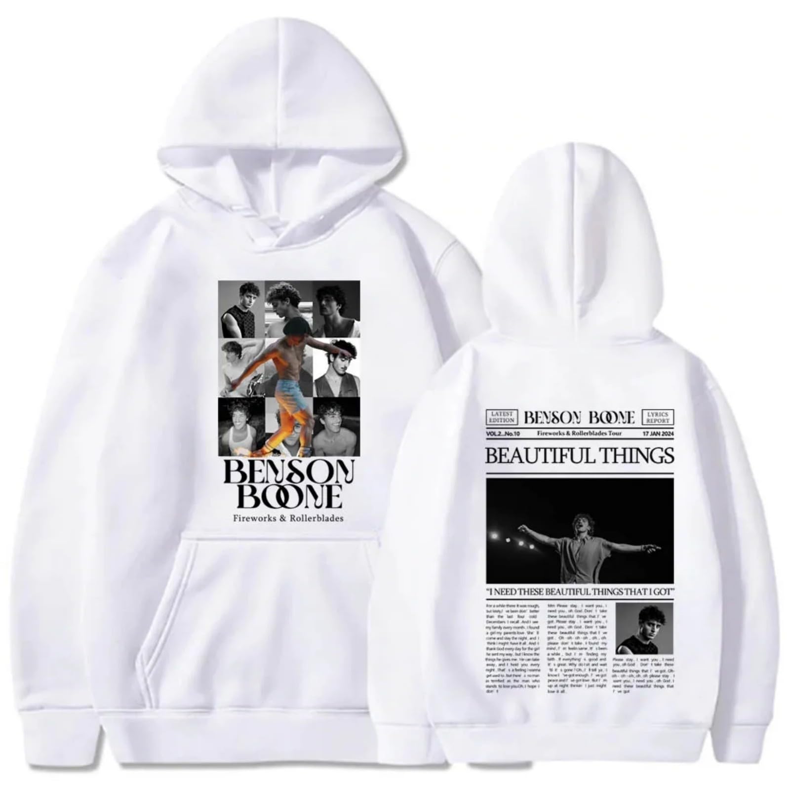 Felpa Con Cappuccio Da Uomo Tour Boone 2025 – Stampata Retrò Hip Hop, Ampia E Sportiva, Taglie XS-3XL - 3