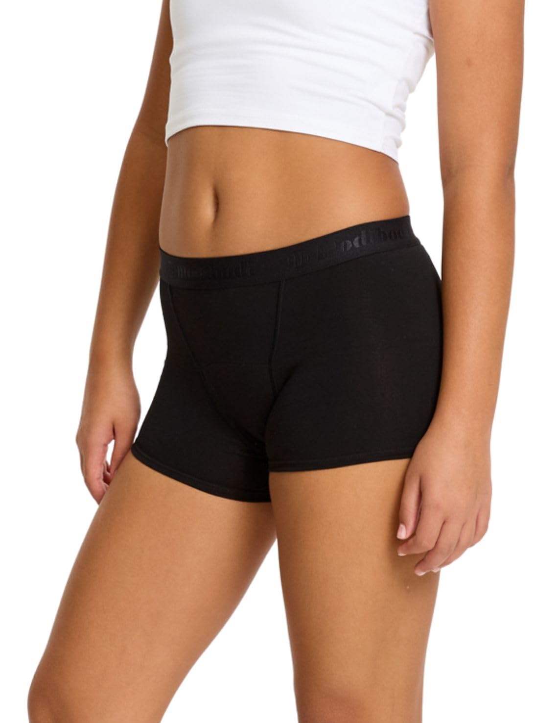 Modibodi Culotte Menstrual Niña Adolescente Flujo Medio Absorción 30ml Antifugas Reutilizable Ropa Interior Periodo Cómoda Transpirable Negro