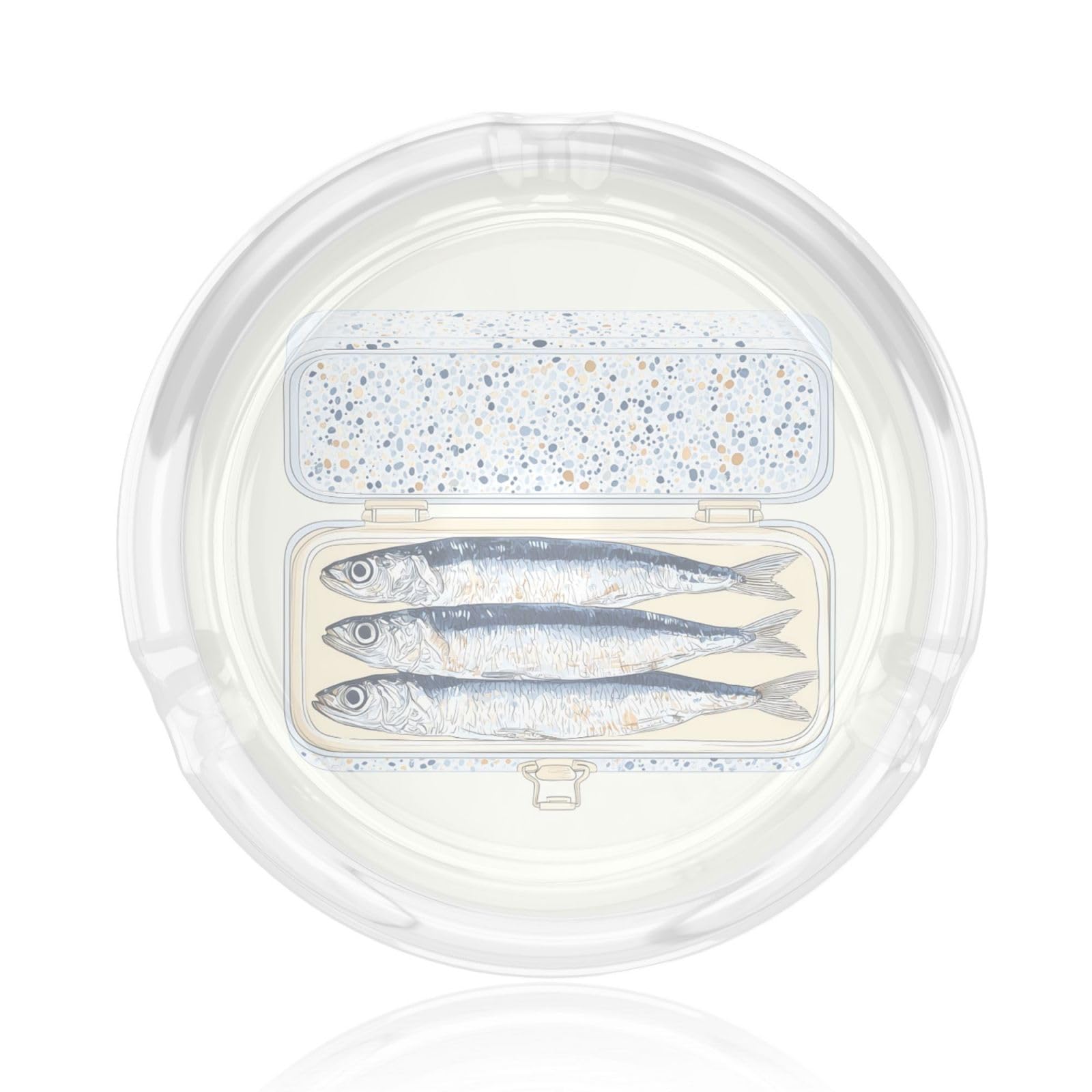 Elegant Sardines In A Tin Glass Ashtray For Cigarettes Ash Trays Case For Home Office Decor