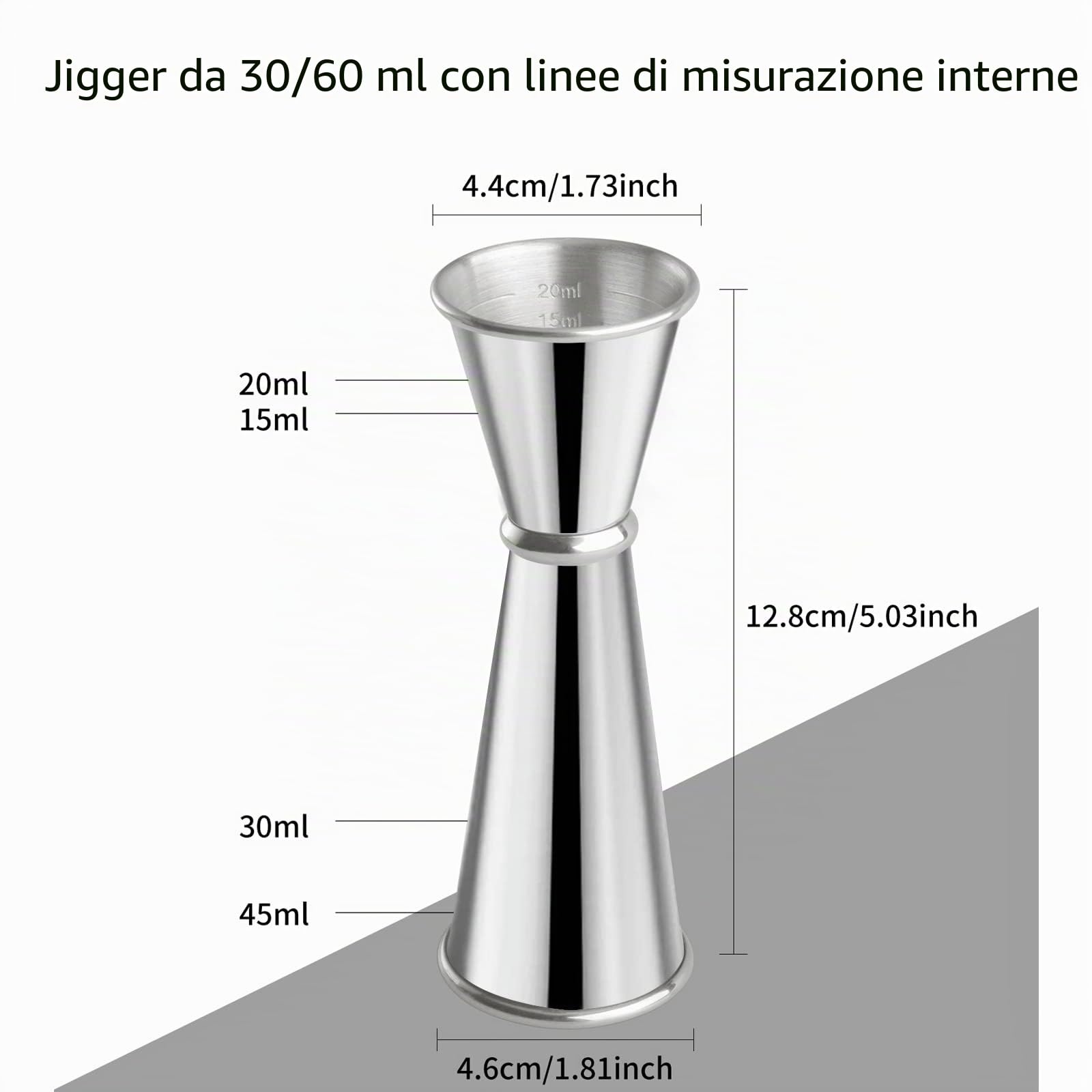 Shaker Boston,Shaker Cocktail 750ml 600ml Anfly Shaker Cocktail Set in Acciaio Inox Inossidabile Jigger Misurino Graduato 60ml 30ml,Kit Cocktail Shaker Tin on Tin