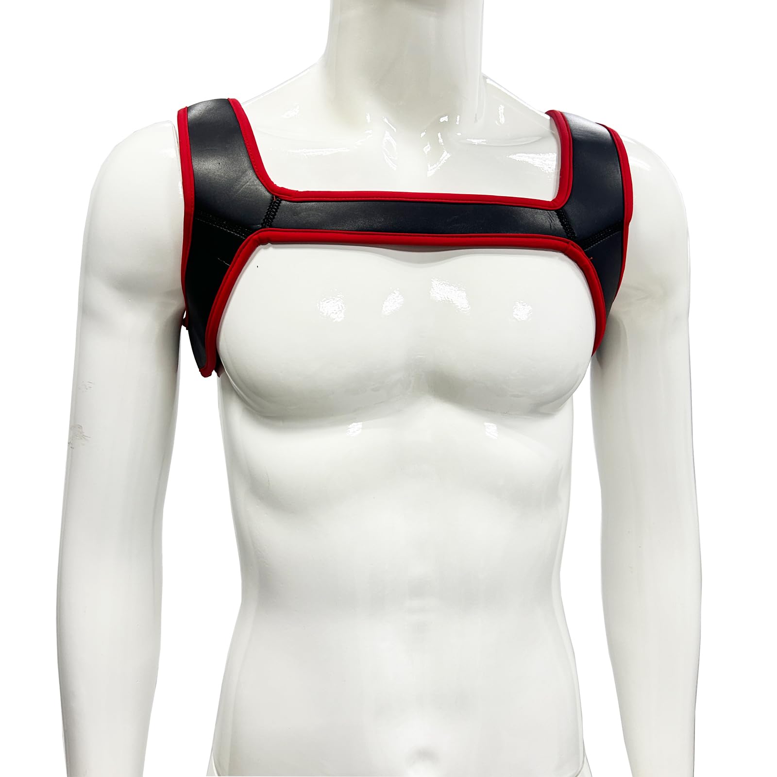 ZUYPSK Body para hombre, arnés de neopreno con aspecto mojado, chaleco para el pecho, camisas, camiseta interior para hombre