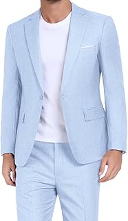 Men's Lightweight Casual Suits Set 2 Piece One Button Blazer Jacket Pants for Wedding Business Prom Homecoming
