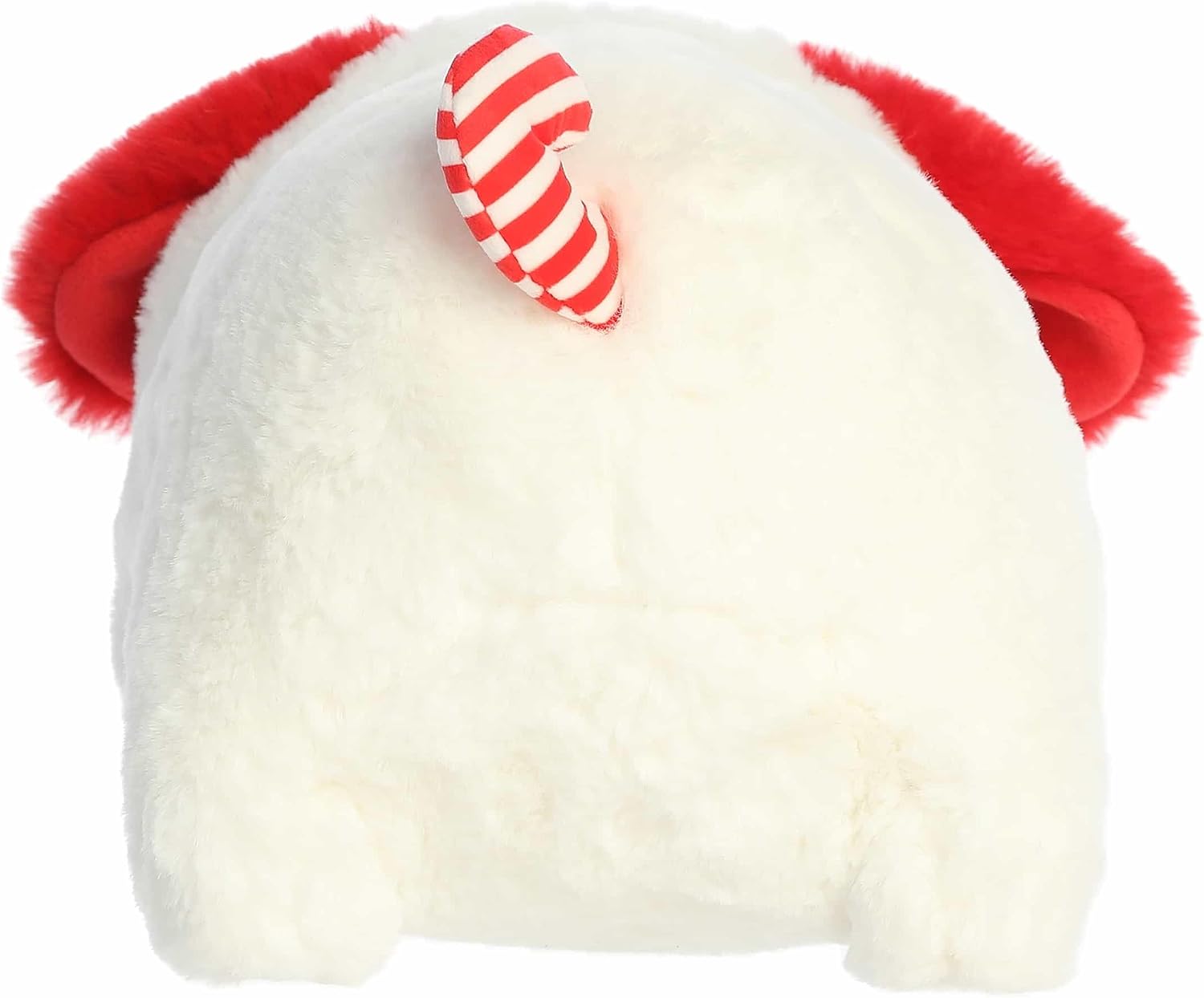 Aurora® Festive Spudsters™ Candy Cane Pup™ Stuffed Animal - Round Shape Makes for Comforting Cuddles - Perfect for Holiday Decorations or Gifts - White 11 Inches