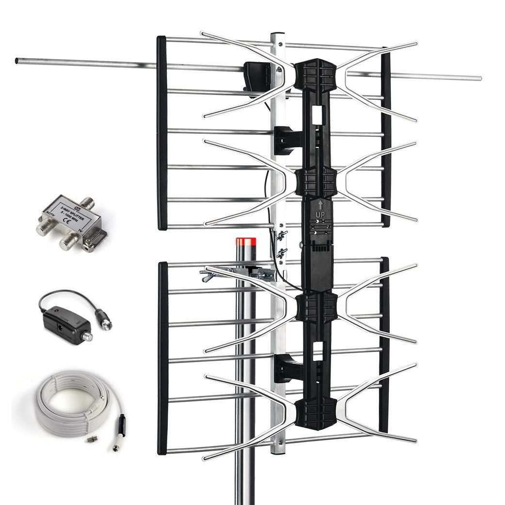 CeKay TV Antenna Amplifier Signal Booster, HDTV Preamplifier, HD Digital VHF UHF Amplifier, with 4G LTE Filter