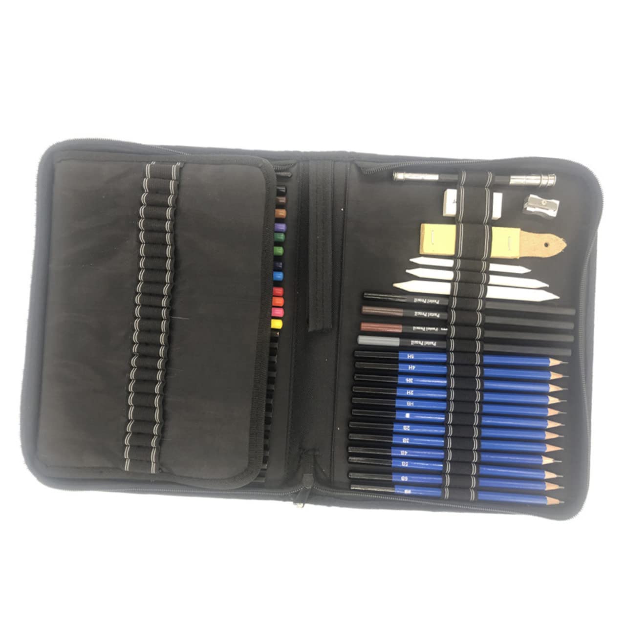 Kit de Crayons à Dessin 72 Pièces en Bois, Ensemble de Crayons de Couleur