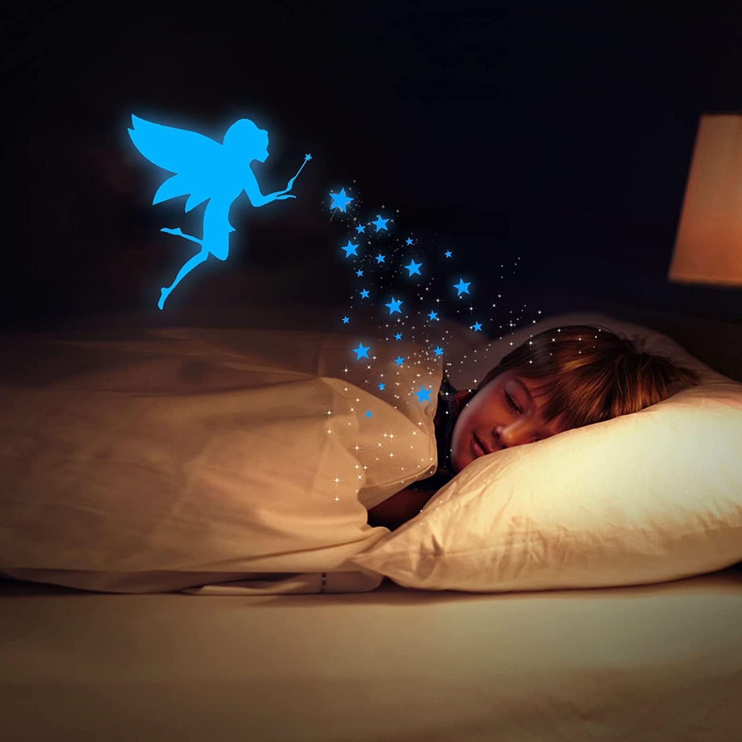 Yomaido Glow in The Dark Stickers, 6 Pcs Wall Stickers for Kids Room for DIY Boys Girls Wall for Ceiling Decorations Blue - Image 4